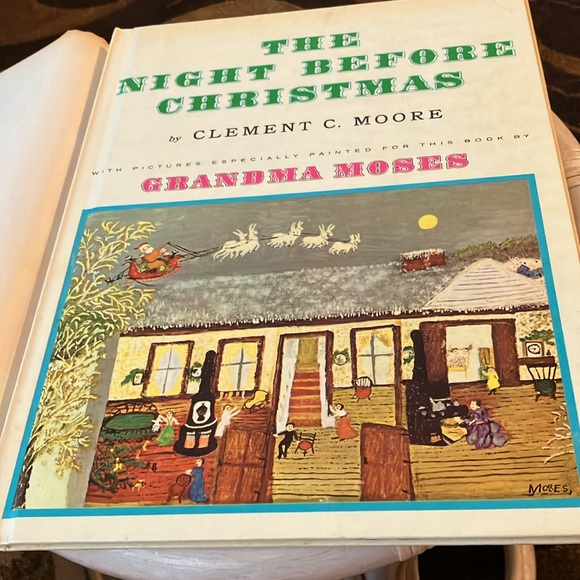 Vintage 1961THE NIGHT BEFORE CHRISTMAS ILLUSTRATED BY GRANDMA MOSES HARDCOVER - Picture 15 of 17